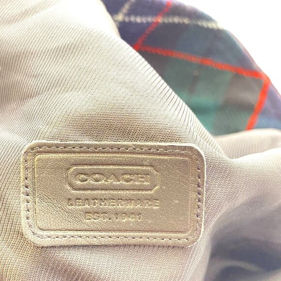 Rare Vintage Coach Holiday 2002 Green Tartan Plaid Wool Shoulder Bag With Matchi - Picture 13 of 16